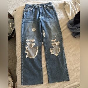 Forever 21 Distressed High Rise Denim Jeans
